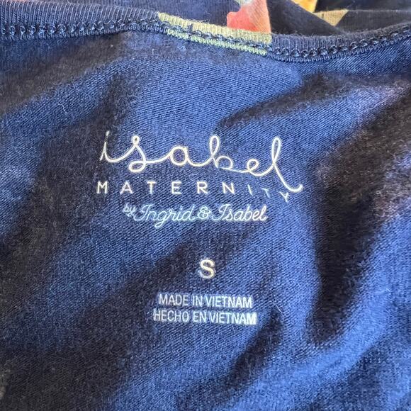 Isabel Maternity Blue Floral Print Short Sleeve T-Shirt Dress - S - NWT - Picture 2 of 7